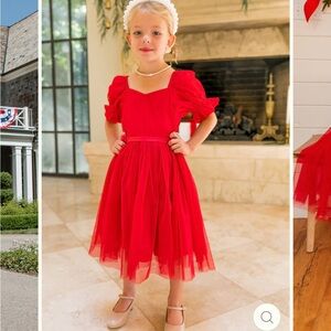 Ivy City Co MINI BALLERINA DRESS IN RED
